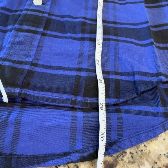 Tommy Hilfiger Blue & Black plaid flannel long sleeve button up SZ M - Picture 10 of 13